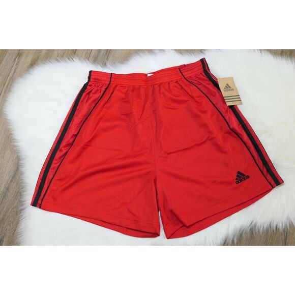 NWT -Vintage 90s ADIDAS Soccer LA PLATA Polyester Men's Red Shorts Size Large